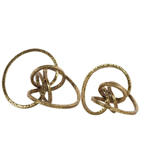 URBAN TRENDS COLLECTION Metal Curl Abstract Sculpture Metallic Finish Gold Set of 2 39571